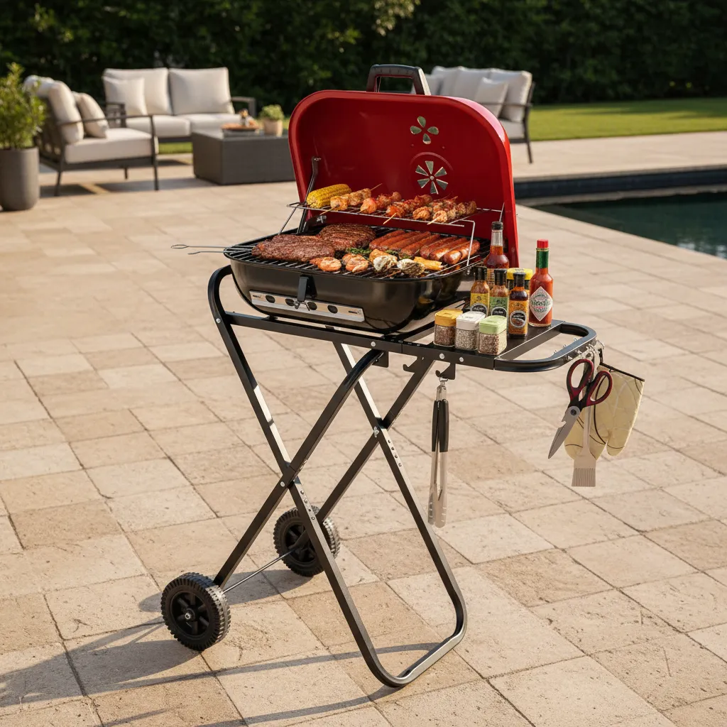 Asador de carbón económico VIVOHOME 45cm