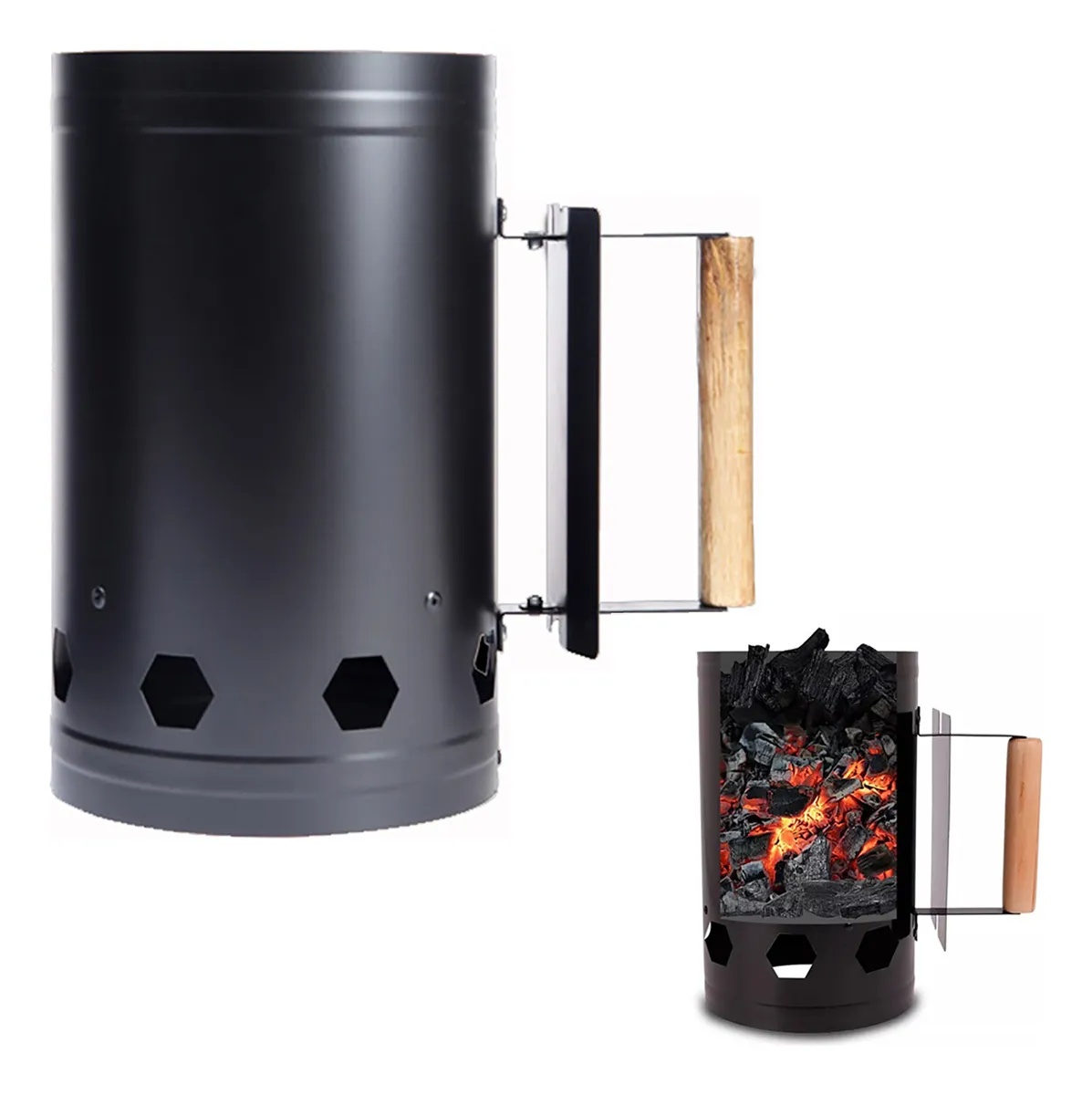 chimenea para encender un asador sin químicos